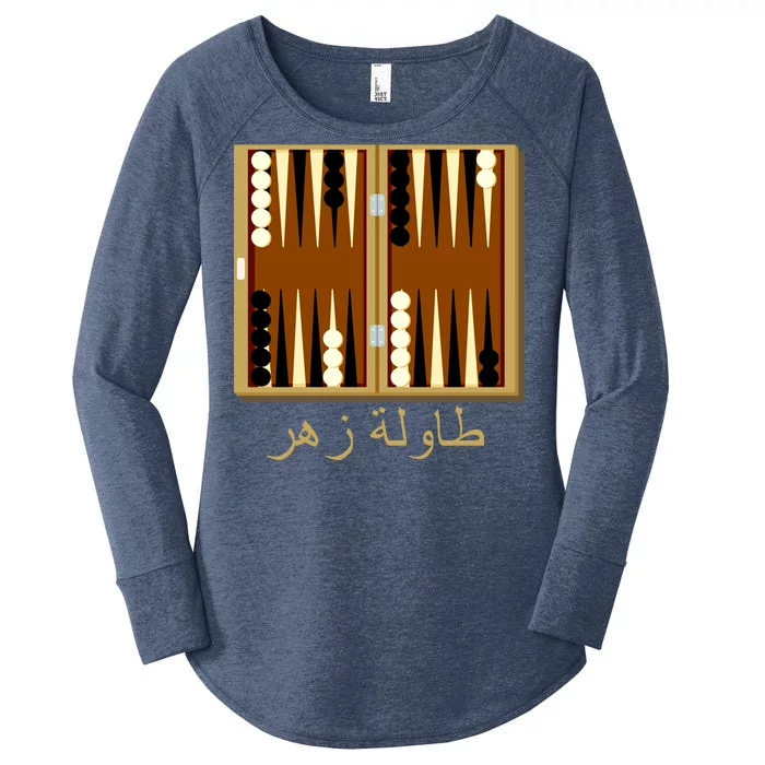 Backgammon Board In Arabic Women's Perfect Tri Tunic Long Sleeve Shirt