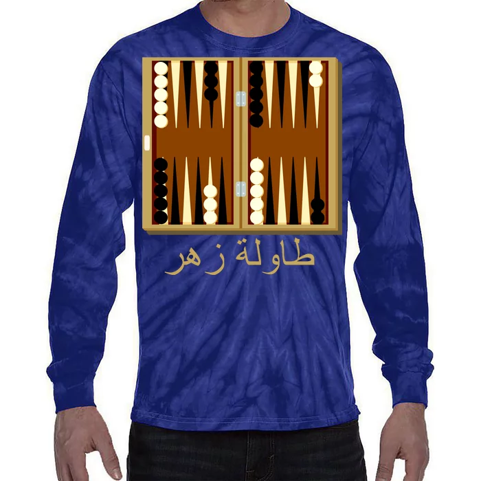 Backgammon Board In Arabic Tie-Dye Long Sleeve Shirt