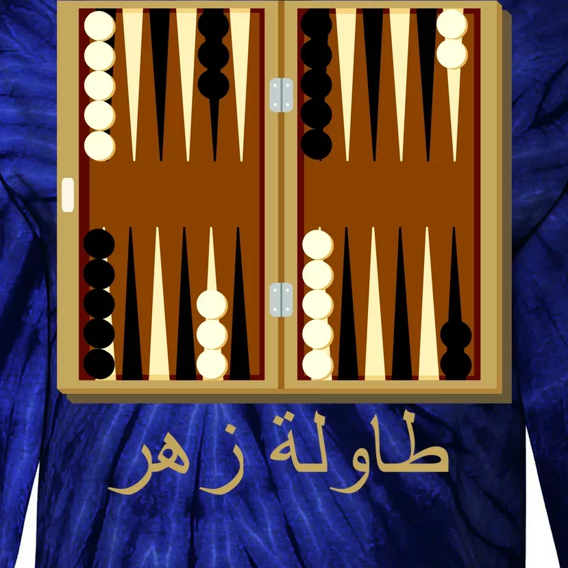 Backgammon Board In Arabic Tie-Dye Long Sleeve Shirt