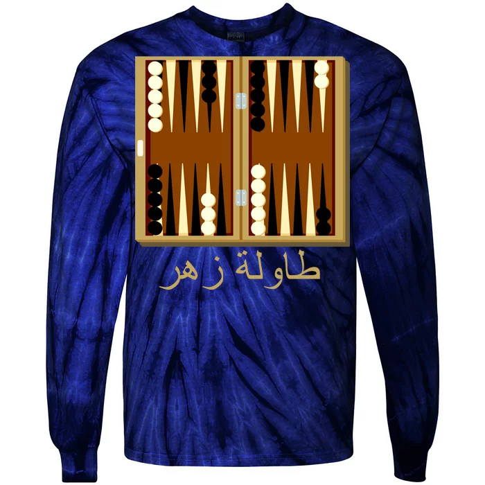 Backgammon Board In Arabic Tie-Dye Long Sleeve Shirt