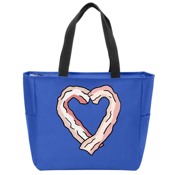 Bacon Heart Zip Tote Bag