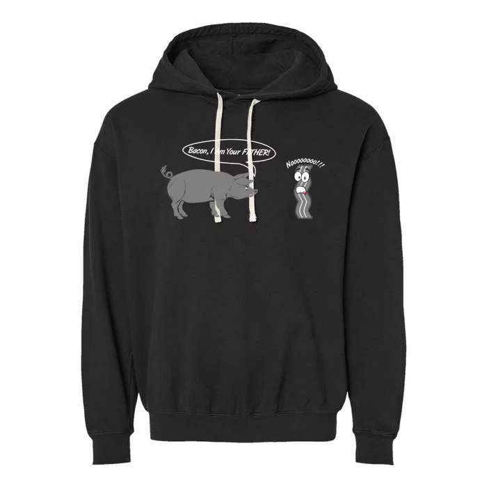 Bacon, I Am Your Father! No! Funny Pig Bacon Lover Garment-Dyed Fleece Hoodie