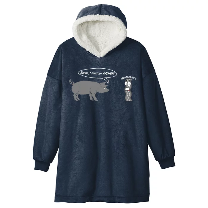 Bacon, I Am Your Father! No! Funny Pig Bacon Lover Hooded Wearable Blanket