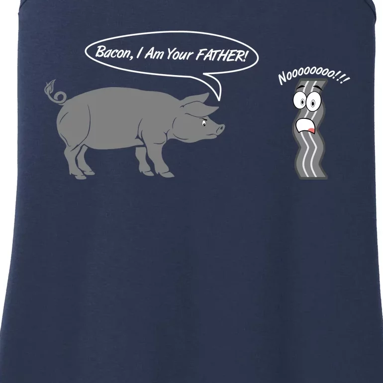 Bacon, I Am Your Father! No! Funny Pig Bacon Lover Ladies Essential Tank