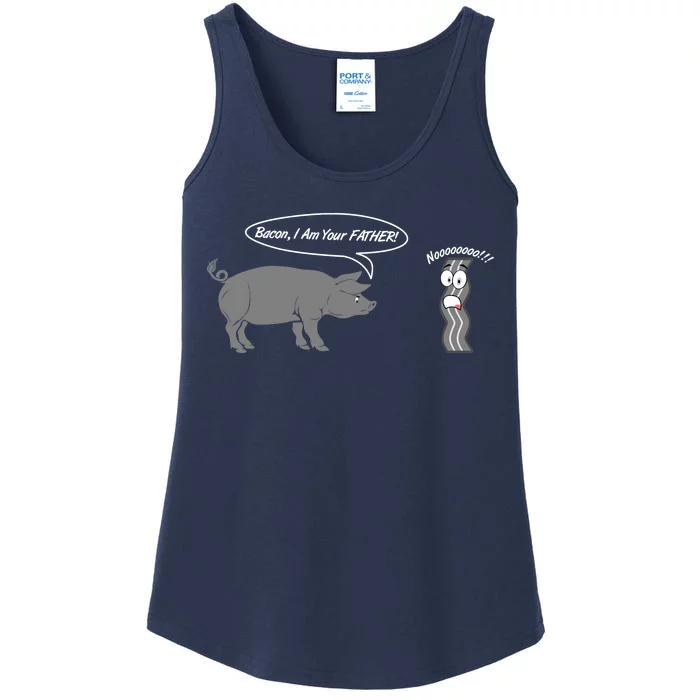 Bacon, I Am Your Father! No! Funny Pig Bacon Lover Ladies Essential Tank