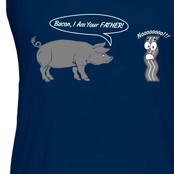 Bacon, I Am Your Father! No! Funny Pig Bacon Lover Ladies Essential Flowy Tank