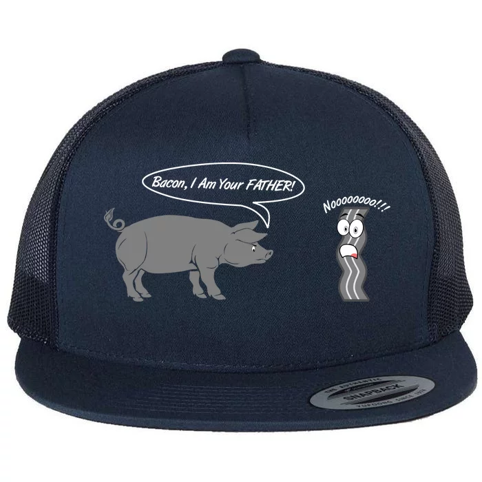 Bacon, I Am Your Father! No! Funny Pig Bacon Lover Flat Bill Trucker Hat