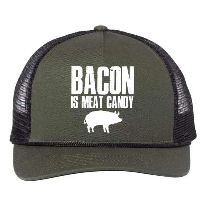 Bacon Is Meat Candy Retro Rope Trucker Hat Cap