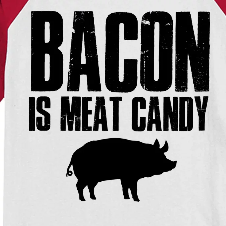 Bacon Is Meat Candy Kids Colorblock Raglan Jersey