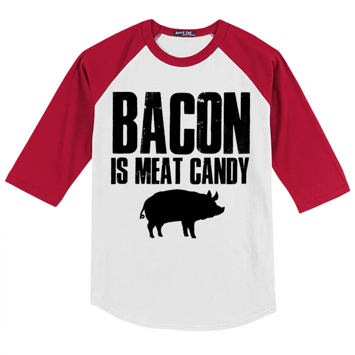 Bacon Is Meat Candy Kids Colorblock Raglan Jersey