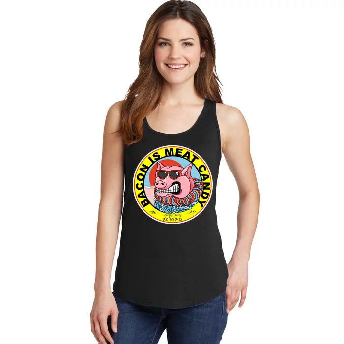 Bacon Is Meat Candy Pig Funny Ladies Essential Tank