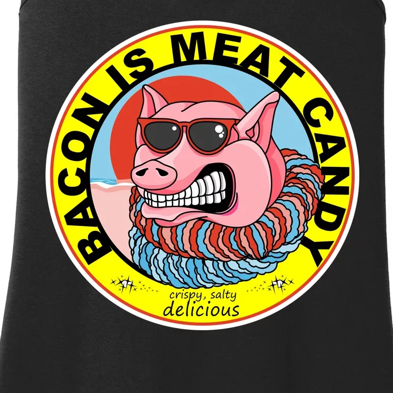 Bacon Is Meat Candy Pig Funny Ladies Essential Tank