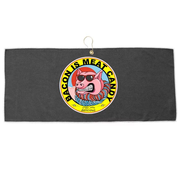 Bacon Is Meat Candy Pig Funny Large Microfiber Waffle Golf Towel