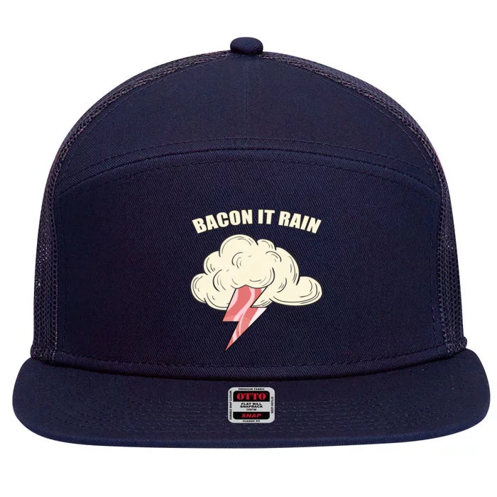 Bacon It Rain 7 Panel Mesh Trucker Snapback Hat