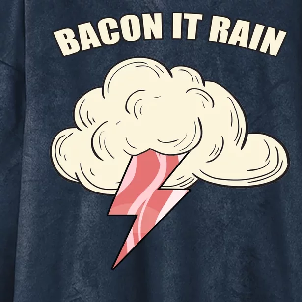 Bacon It Rain Hooded Wearable Blanket