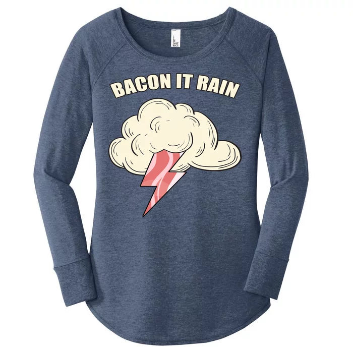 Bacon It Rain Women's Perfect Tri Tunic Long Sleeve Shirt