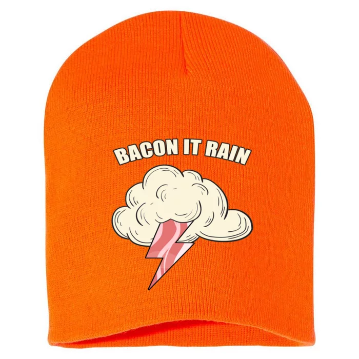 Bacon It Rain Short Acrylic Beanie