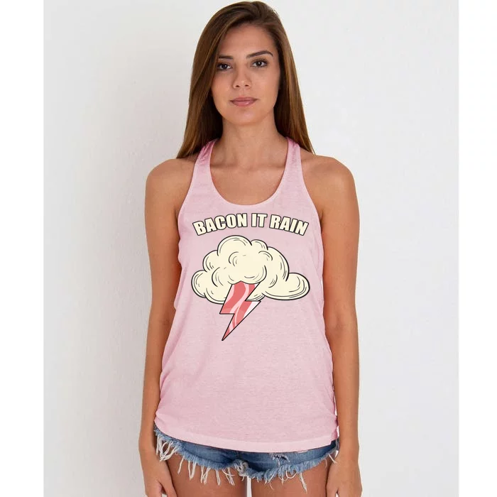 Bacon It Rain Women's Knotted Racerback Tank