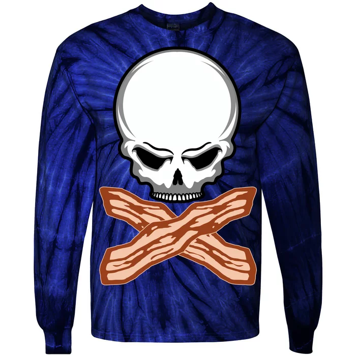 Bacon Skull Tie-Dye Long Sleeve Shirt