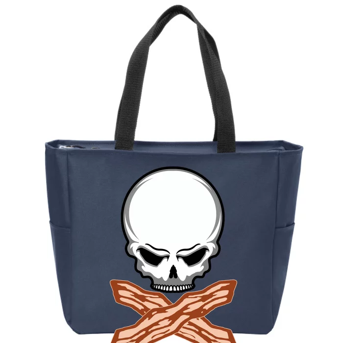 Bacon Skull Zip Tote Bag