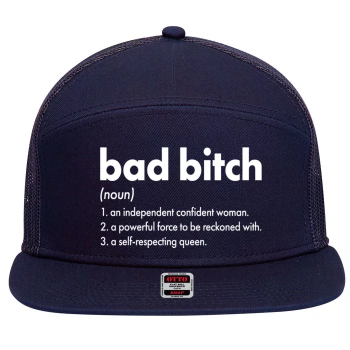 Bad Bitch Definition 7 Panel Mesh Trucker Snapback Hat