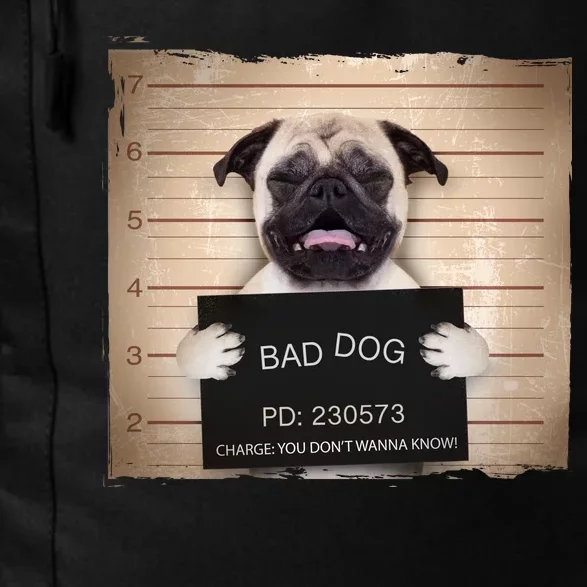 Bad Dog Funny Pug Prison Mug Shot Daily Commute Backpack