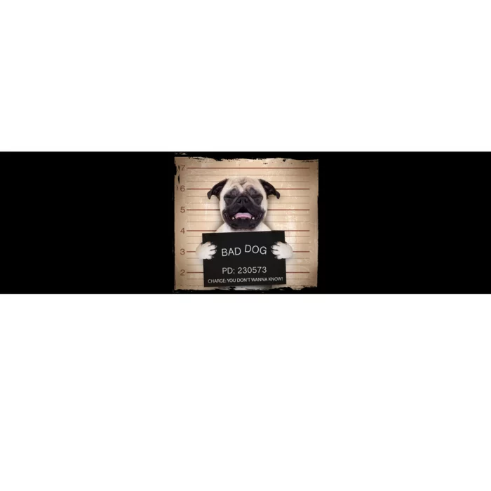 Bad Dog Funny Pug Prison Mug Shot Bumper Sticker