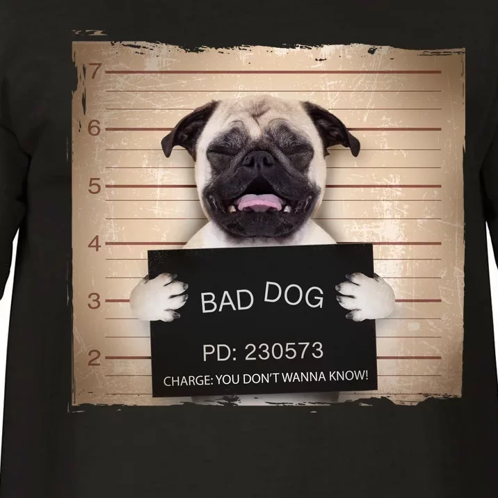 Bad Dog Funny Pug Prison Mug Shot Comfort Colors T-Shirt