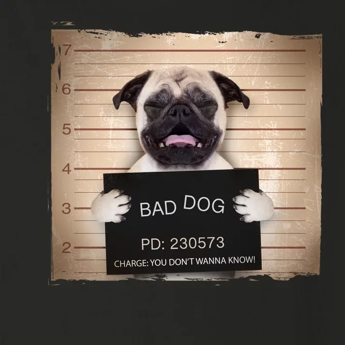 Bad Dog Funny Pug Prison Mug Shot Toddler Long Sleeve Shirt