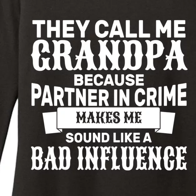 Bad Influence Grandpa Womens CVC Long Sleeve Shirt