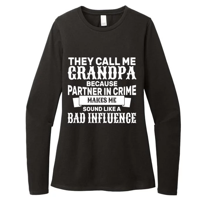 Bad Influence Grandpa Womens CVC Long Sleeve Shirt