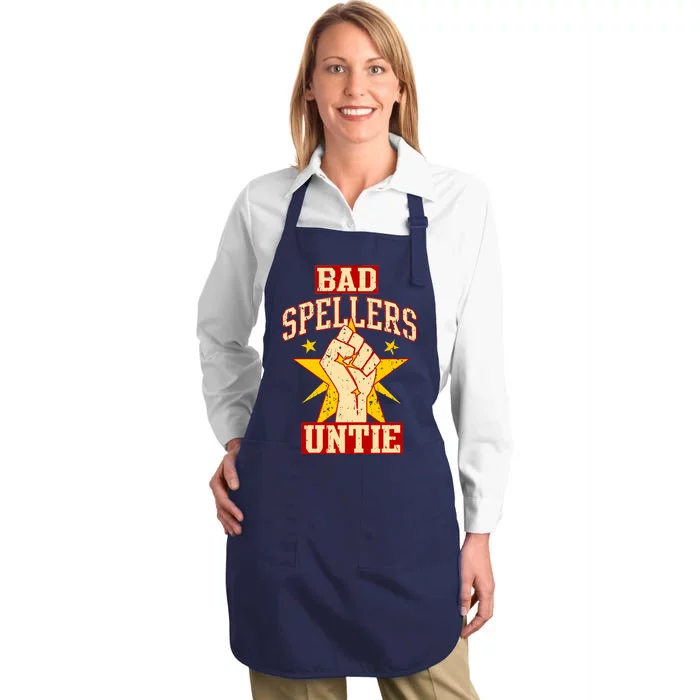 Bad Spellers Untie (Unite) Full-Length Apron With Pocket