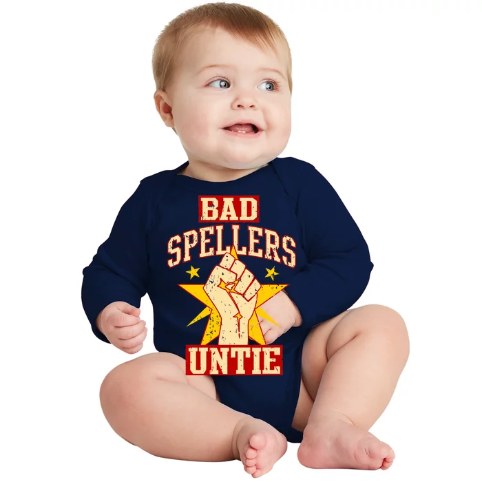 Bad Spellers Untie (Unite) Baby Long Sleeve Bodysuit