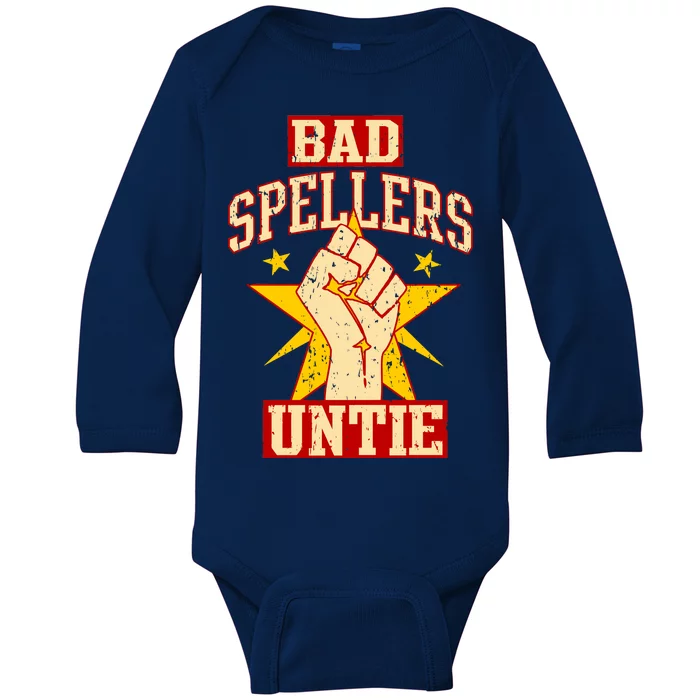 Bad Spellers Untie (Unite) Baby Long Sleeve Bodysuit