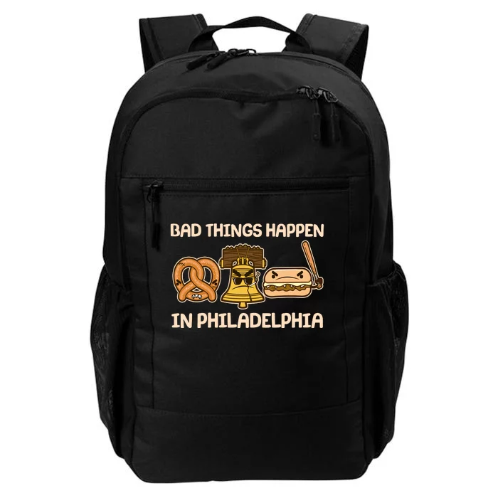 Bad Things Happen in Philadelphia Pretzel Liberty Bell Cheesesteak Daily Commute Backpack