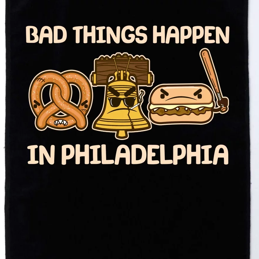 Bad Things Happen in Philadelphia Pretzel Liberty Bell Cheesesteak Platinum Collection Golf Towel