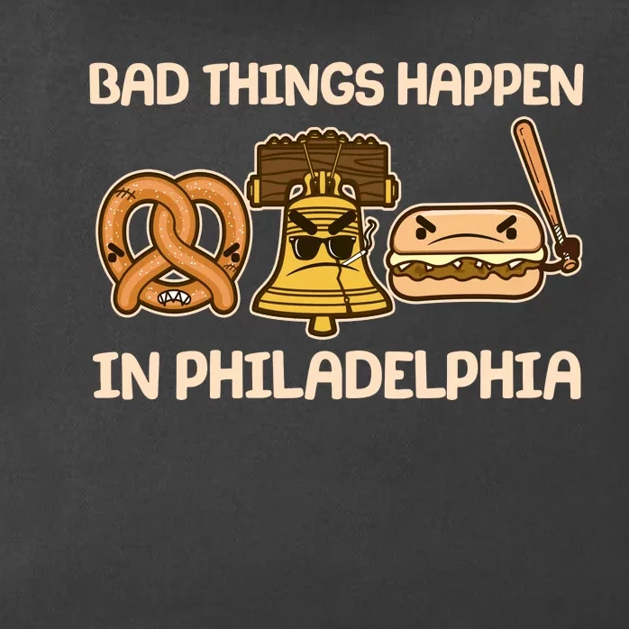 Bad Things Happen in Philadelphia Pretzel Liberty Bell Cheesesteak Zip Tote Bag