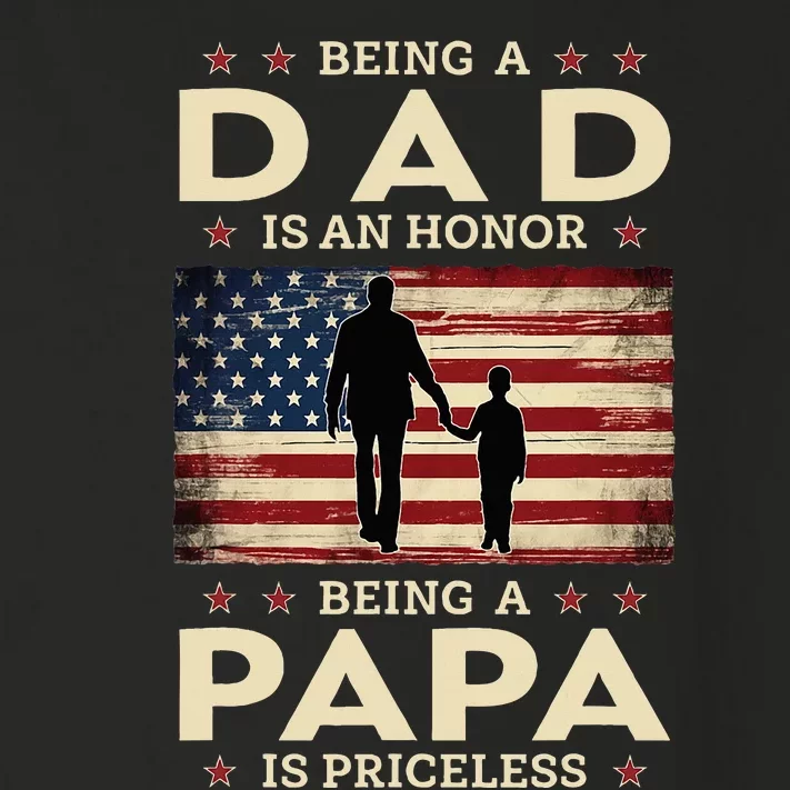 Being A Dad Is An Honor Being A Papa Is Priceless Toddler Long Sleeve Shirt