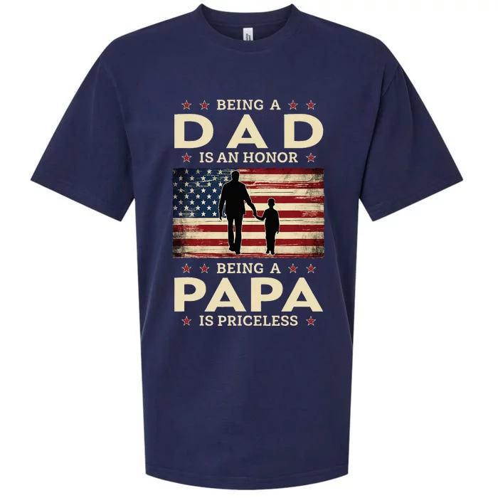 Being A Dad Is An Honor Being A Papa Is Priceless Sueded Cloud Jersey T-Shirt