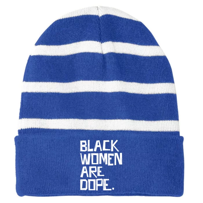 Black Are Dope Funny Gift Black Magic Funny Gift Melanin Pride Gift Striped Beanie with Solid Band