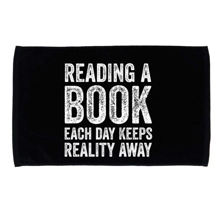 Book A Day Keeps Reality Away Avid Book Reader Gift Microfiber Hand Towel