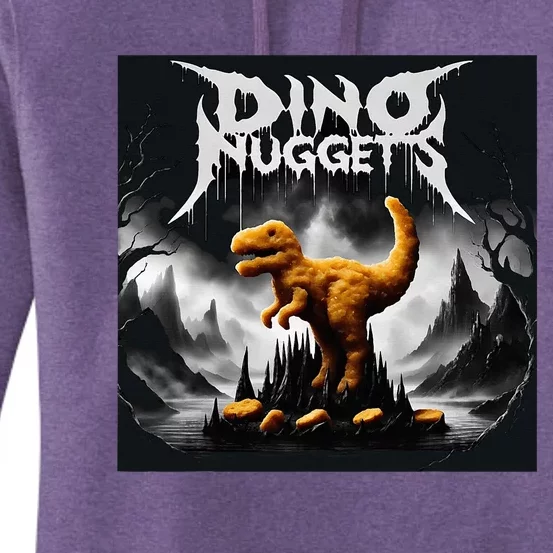 Black Aesthetic Dino Nuggets Death Metal Music Chicken Nugs Women's Pullover Hoodie