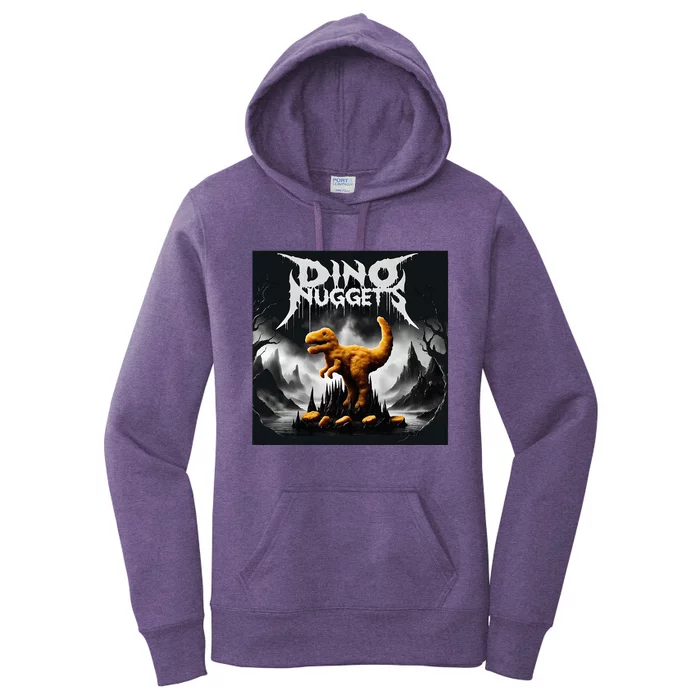 Black Aesthetic Dino Nuggets Death Metal Music Chicken Nugs Women's Pullover Hoodie