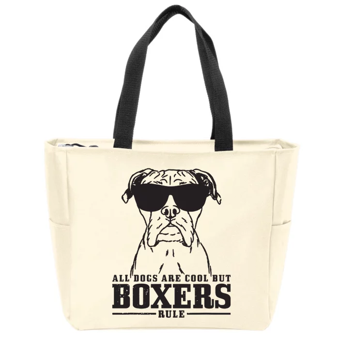 Boxer All Dogs Are Cool But Boxers Rule Funny Zip Tote Bag