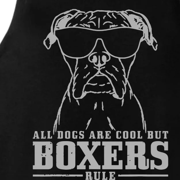 Boxer All Dogs Are Cool But Boxers Rule Funny Ladies Tri-Blend Wicking Tank