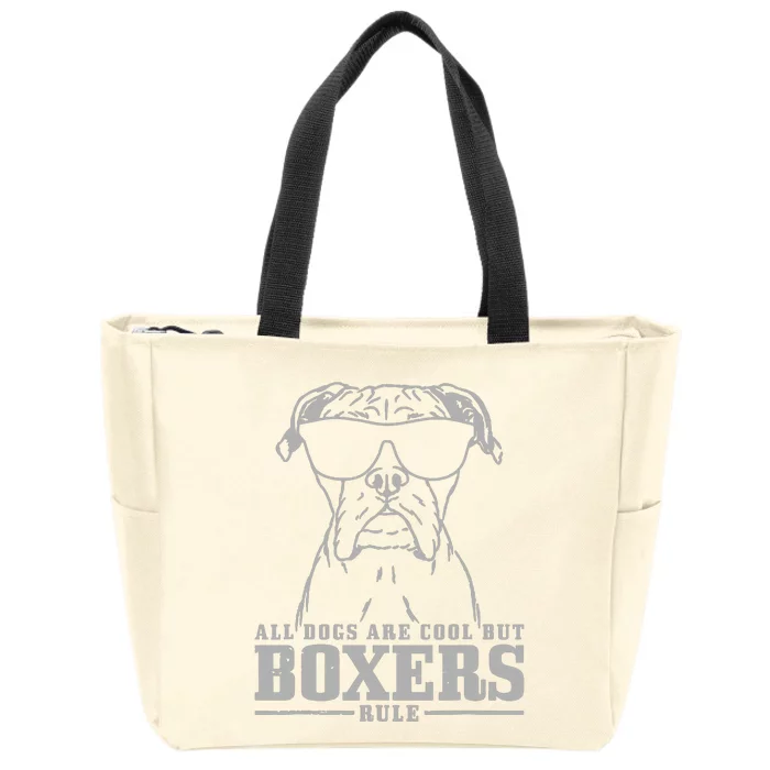 Boxer All Dogs Are Cool But Boxers Rule Funny Zip Tote Bag