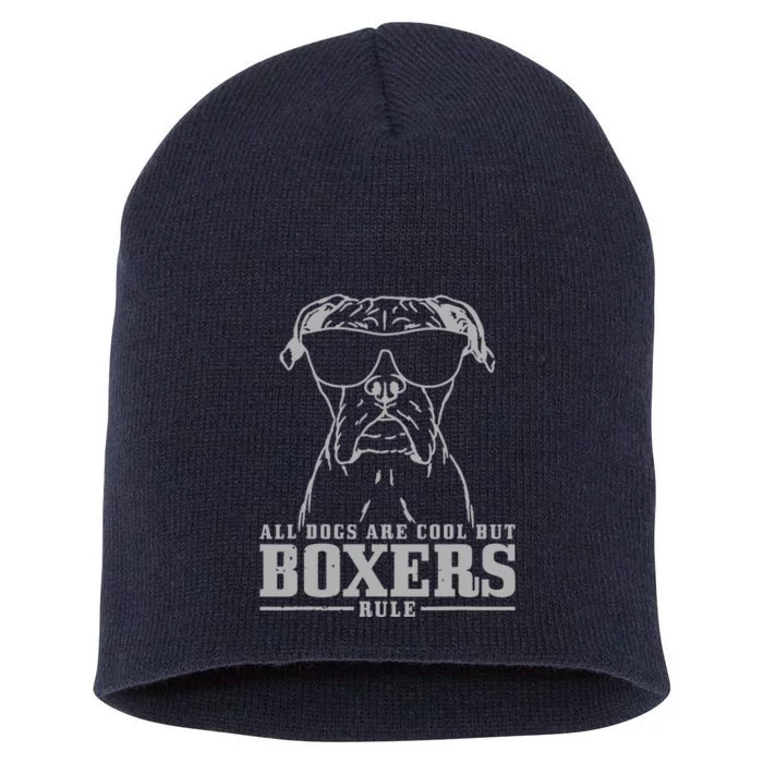 Boxer All Dogs Are Cool But Boxers Rule Funny Short Acrylic Beanie