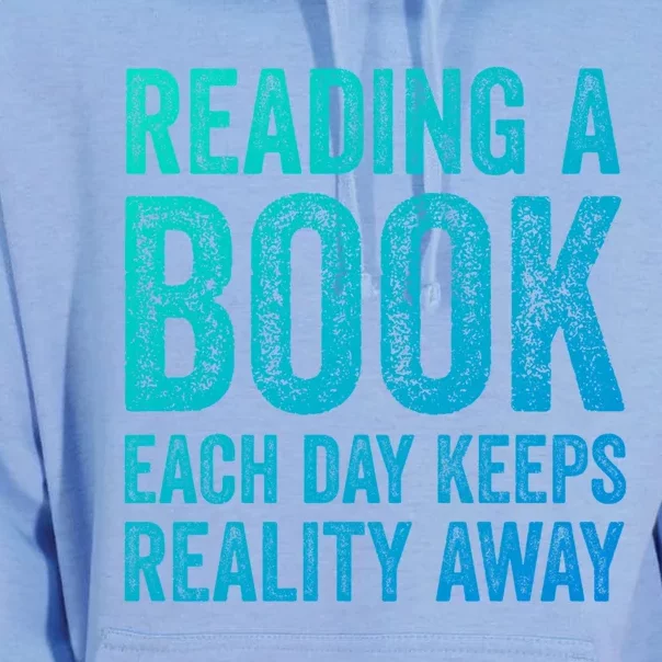 Book A Day Keeps Reality Away Avid Book Reader Gift Unisex Surf Hoodie