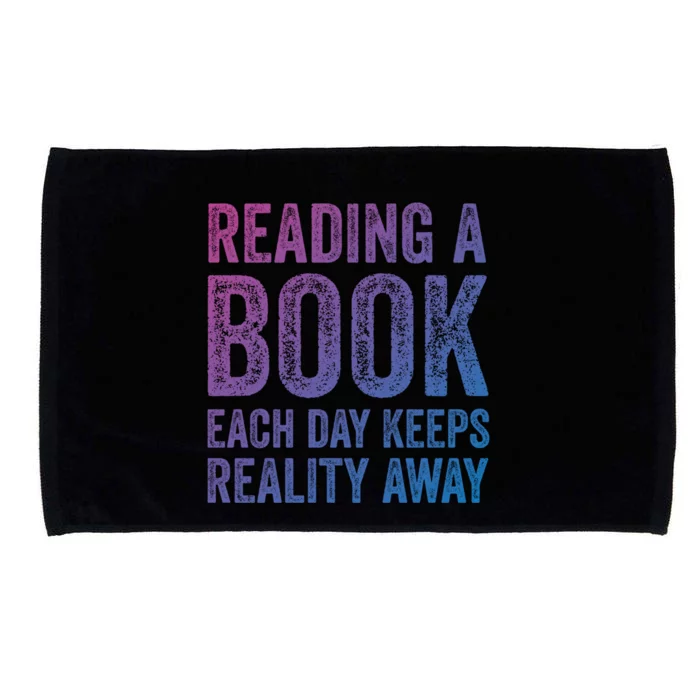 Book A Day Keeps Reality Away Avid Book Reader Gift Microfiber Hand Towel