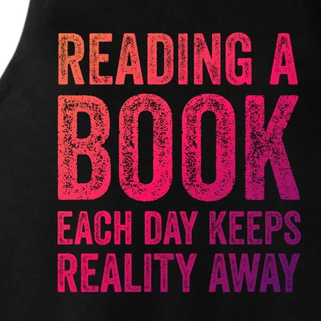 Book A Day Keeps Reality Away Avid Book Reader Gift Ladies Tri-Blend Wicking Tank